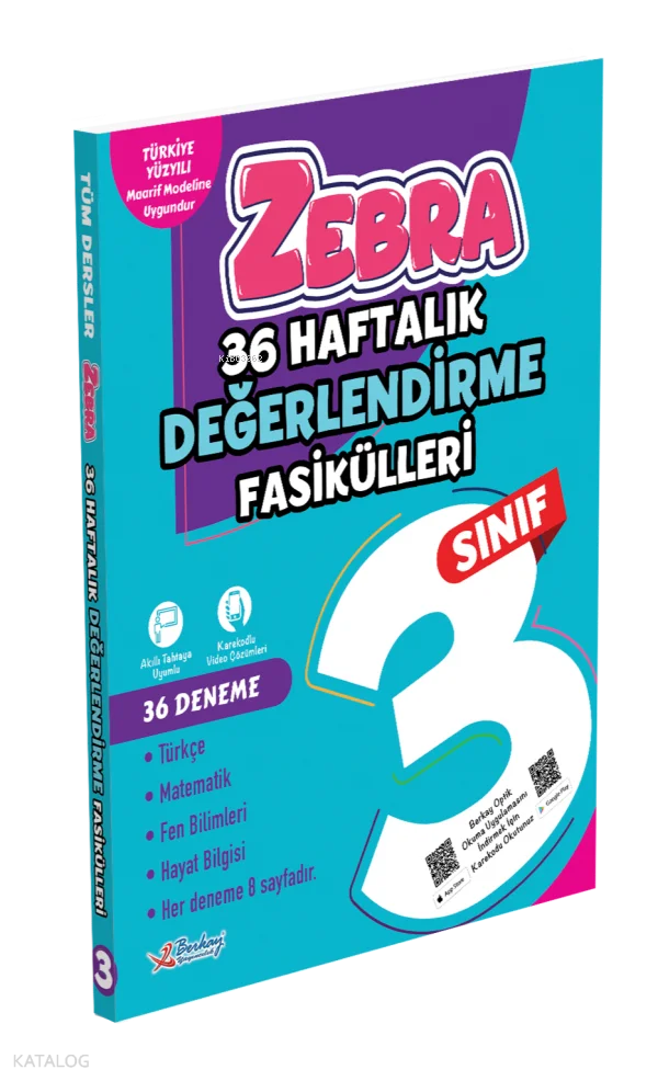 Berkay Yayıncılık 3. Sınıf Zebra Süreç Takip Fasikülleri (36 Fasikül - Tüm Dersler)