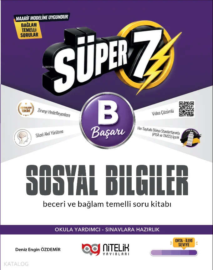 Nitelik 7. Sınıf (B) Süper Sosyal Bilgiler Beceri ve Bağlam Temelli Soru Kitabı