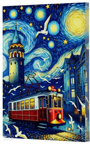 Van Gogh 1 - Galata Çizgili Yan Boyamalı Defter
