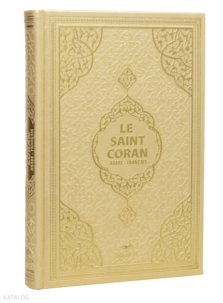 Kuran-ı Kerim Meali - Le Saint Coran (Hafız Boy - Medine Hatlı - Fransızca - Tepe Varaklı - Termo Deri - Gold)