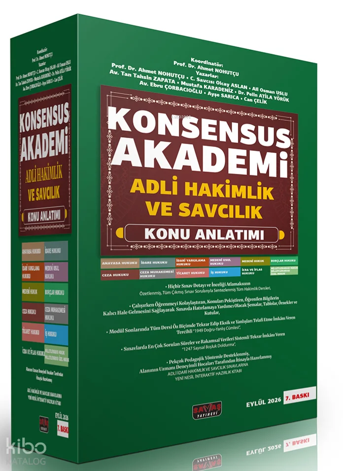 Savaş Yayınevi Konsensus Akademi Adli Hakim ve Savcılık Sınavı Konu Anlatımı
