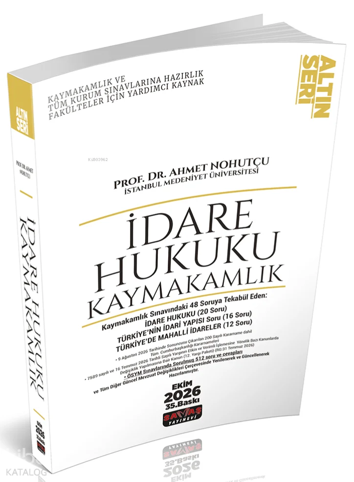 Savaş Yayınevi  İdare Hukuku Konu Anlatımı