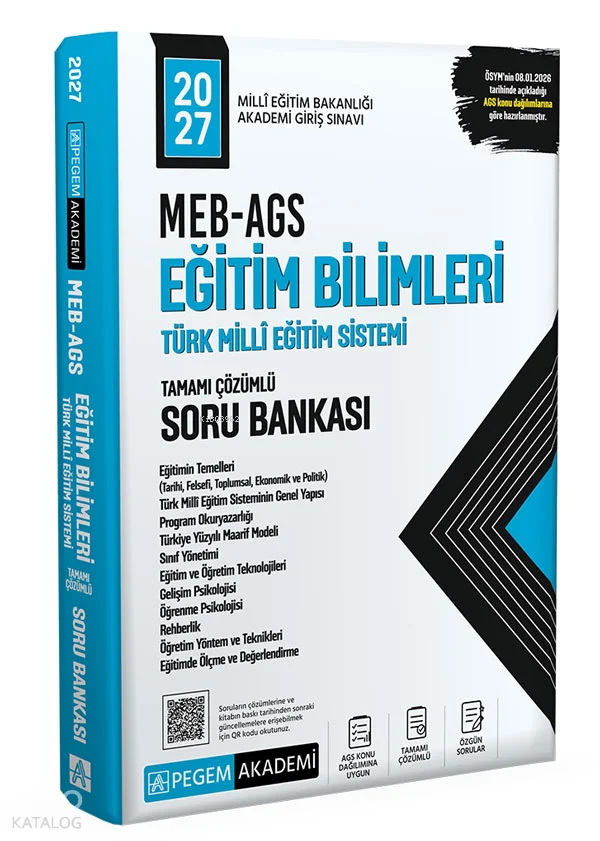 Pegem Akademi 2027 MEB-AGS Eğitim Bilimleri ve Türk Milli Eğitim Sistemi Soru Bankası