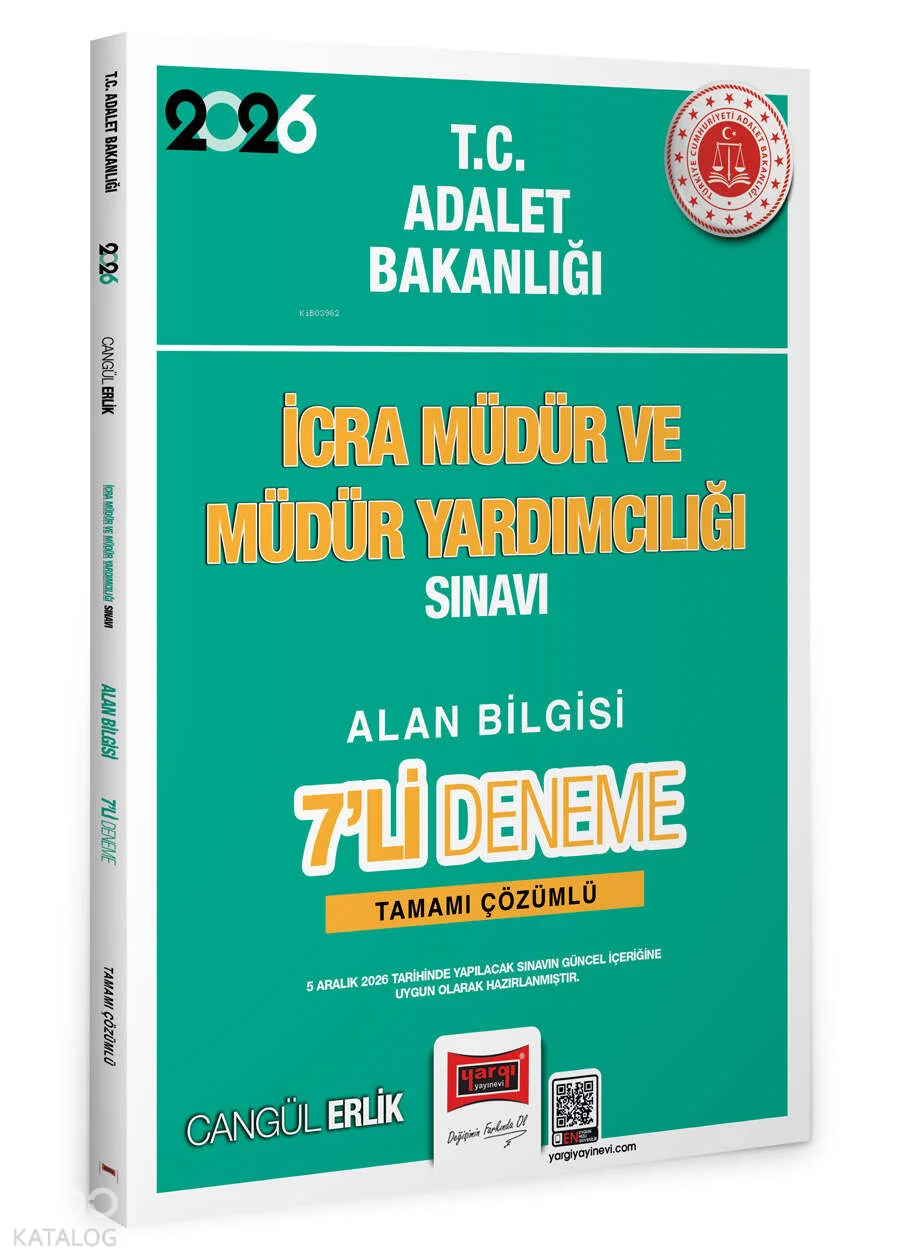 Yargı Yayınları 2027 GYS T.C. İcra Müdür ve Müdür Yardımcılığı Sınavı Alan Bilgisi Tamamı Çözümlü 7 Deneme