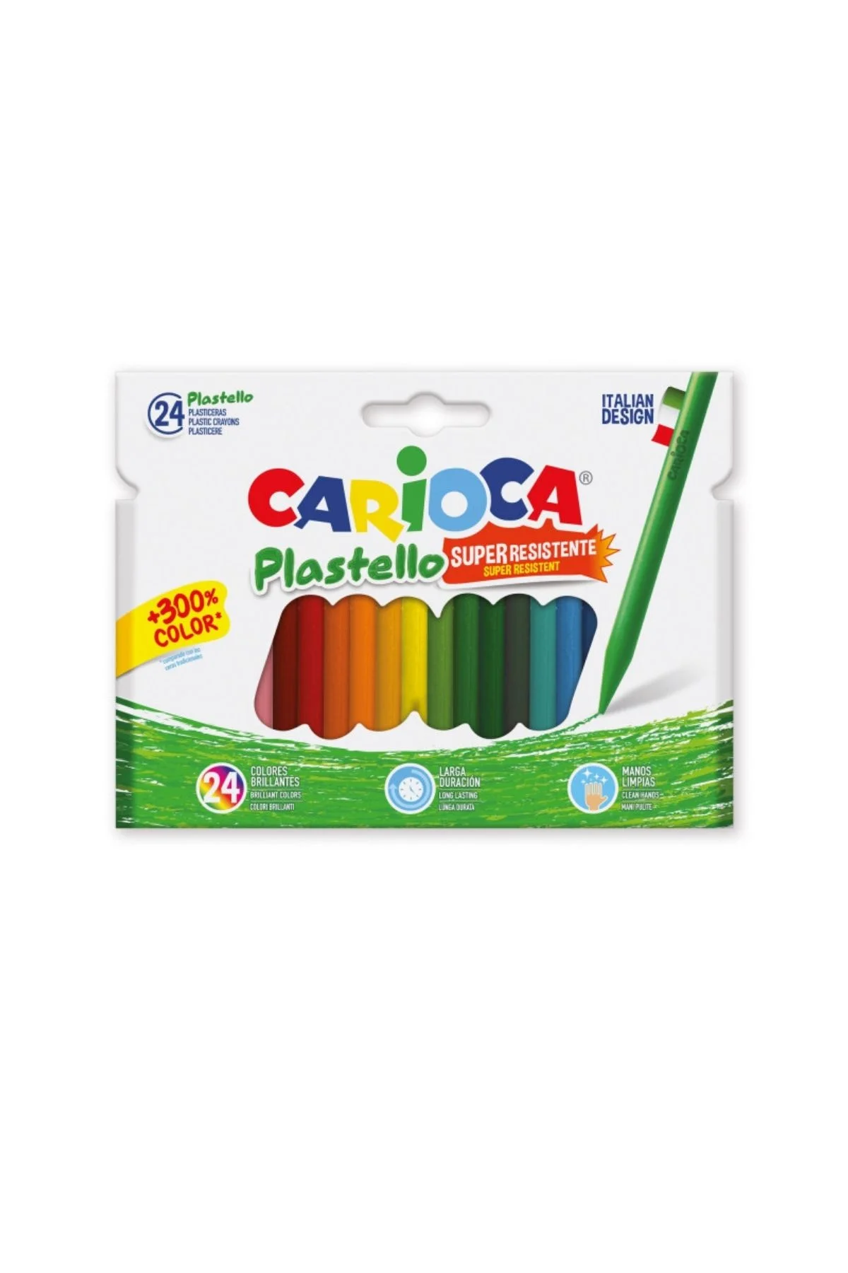 CARİOCA PASTEL BOYA KALEMİ 24 RENK ELLERİ KİRLETMEYEN YIKANABİLİR