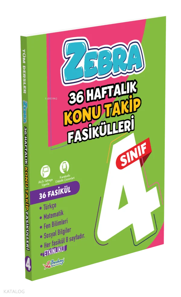 Berkay Yayıncılık 4. Sınıf Zebra Konu Takip Fasikülleri (36 Fasikül - Tüm Dersler)