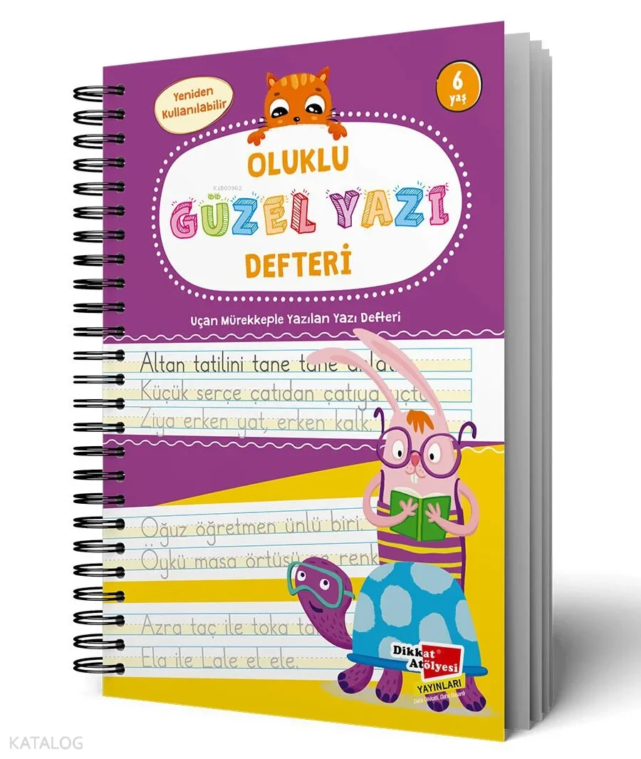 Dikkat Atölyesi Oluklu Güzel Yazı Defteri - Sihirli Uçan Mürekkepli Kalem Hediyeli