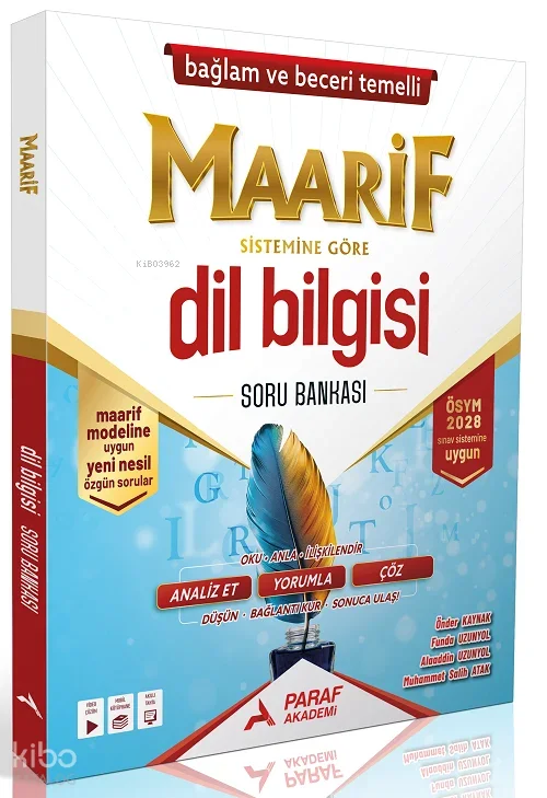 Paraf Akademi 2028 YKS TYT Dil Bilgisi Maarif Modeli Soru Bankası