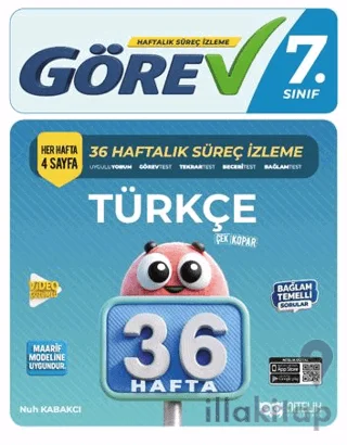7. Sınıf Görev Türkçe 36 Haftalık Süreç İzleme Kitabı