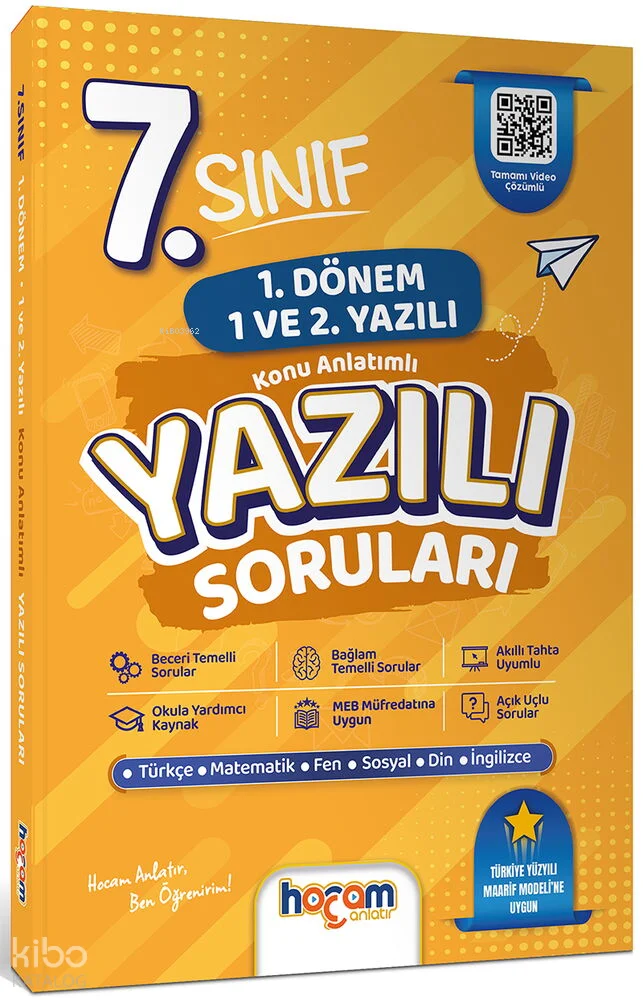 Hocam Anlatır 7. Sınıf Konu Anlatımlı Yazılı Soruları Tamamı Video Çözümlü-Hediye Planlama Kitapçığı