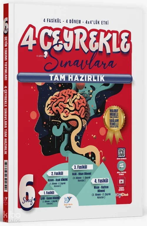Beyin Takımı 6. Sınıf Tüm Dersler 4 Çeyrekle Sınavlara Tam Hazırlık Soru Bankası