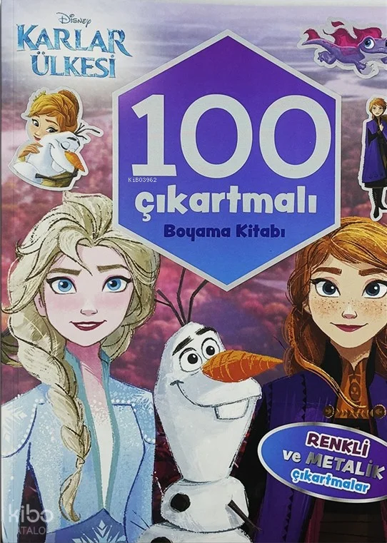 Disney Karlar Ülkesi 100 Çıkartmalı Boyama Kitabı;Renkli ve Metalik Çıkartmalar