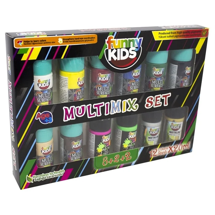 Funny Kids  20ml  Multimix Akrilik Boya 12li Seti