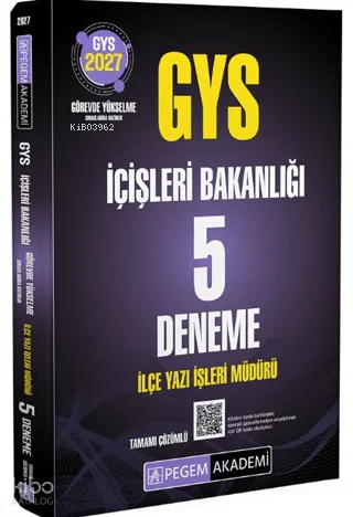 Pegem Akademi 2027 GYS İçişleri Bakanlığı İlçe Yazı İşleri Müdürü 5 Deneme