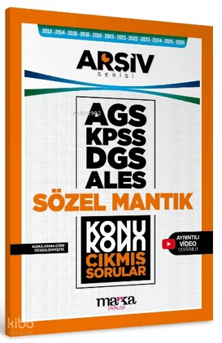 Marka Yayıncılık KPSS DGS ALES AGS Sözel Mantık Konu Konu Çıkmış Sorular