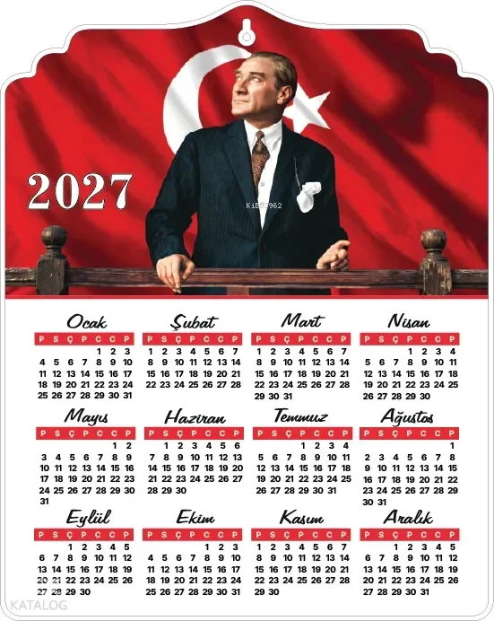 İstikbal 2027 Ahşap Atatürk Duvar Takvimi