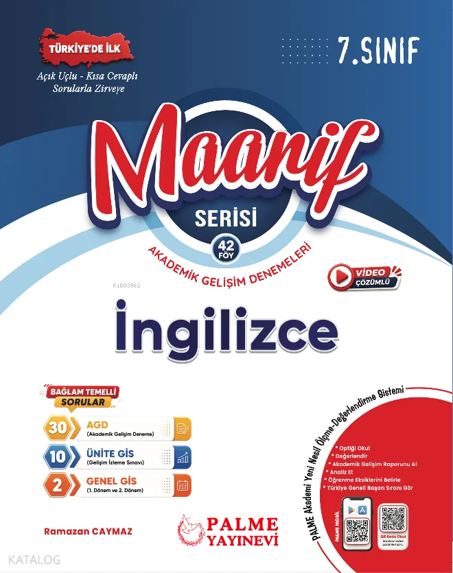 Palme 7. Sınıf Maarif İngilizce Akademik Gelişim Denemeleri (39 Fasikül)