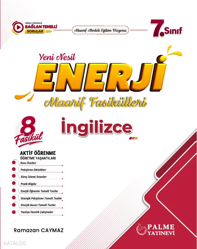 Palme 7. Sınıf Enerji İngilizce Yeni Nesil Maarif Fasikülleri (8 Fasikül)
