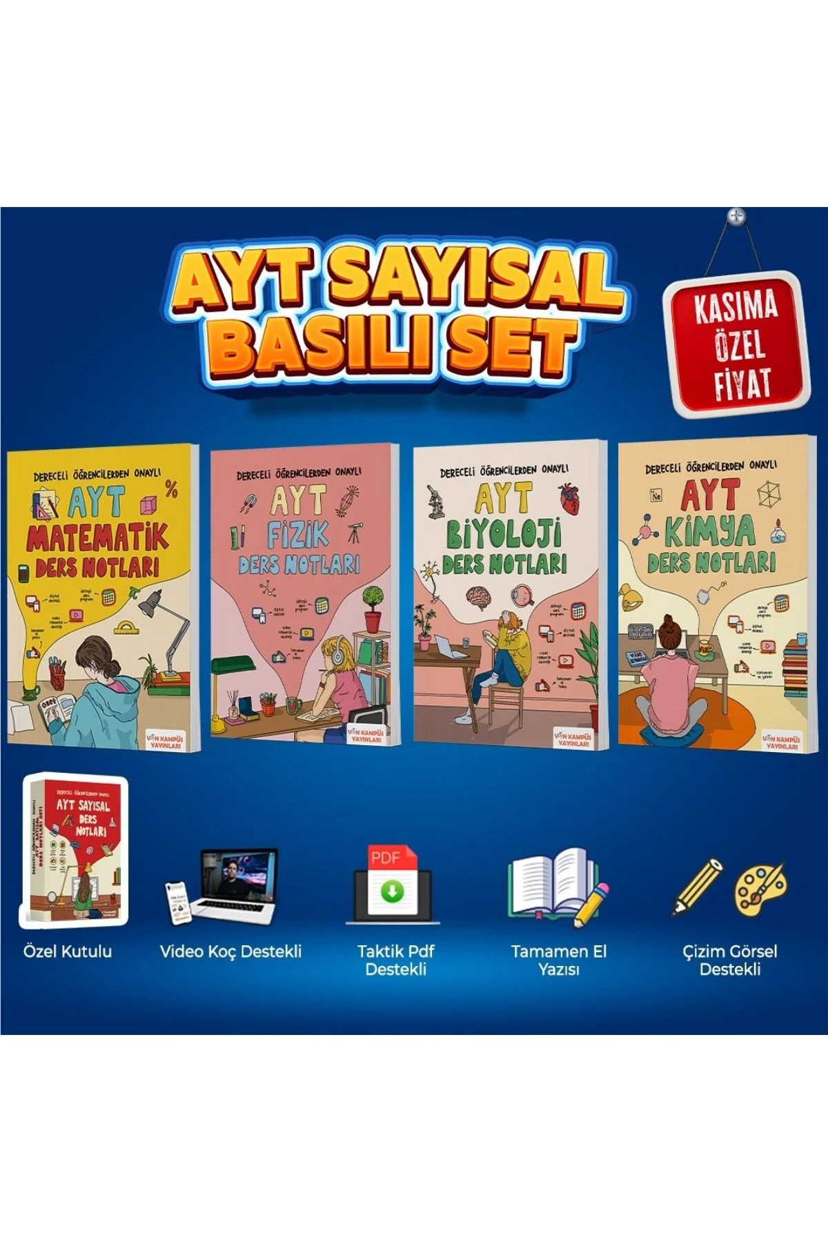 VİN KAMPÜS AYT SAYISAL KİTAP SETİ 4 ADET