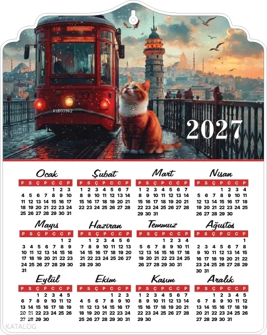 Galata 2027 Ahşap Duvar Takvimi